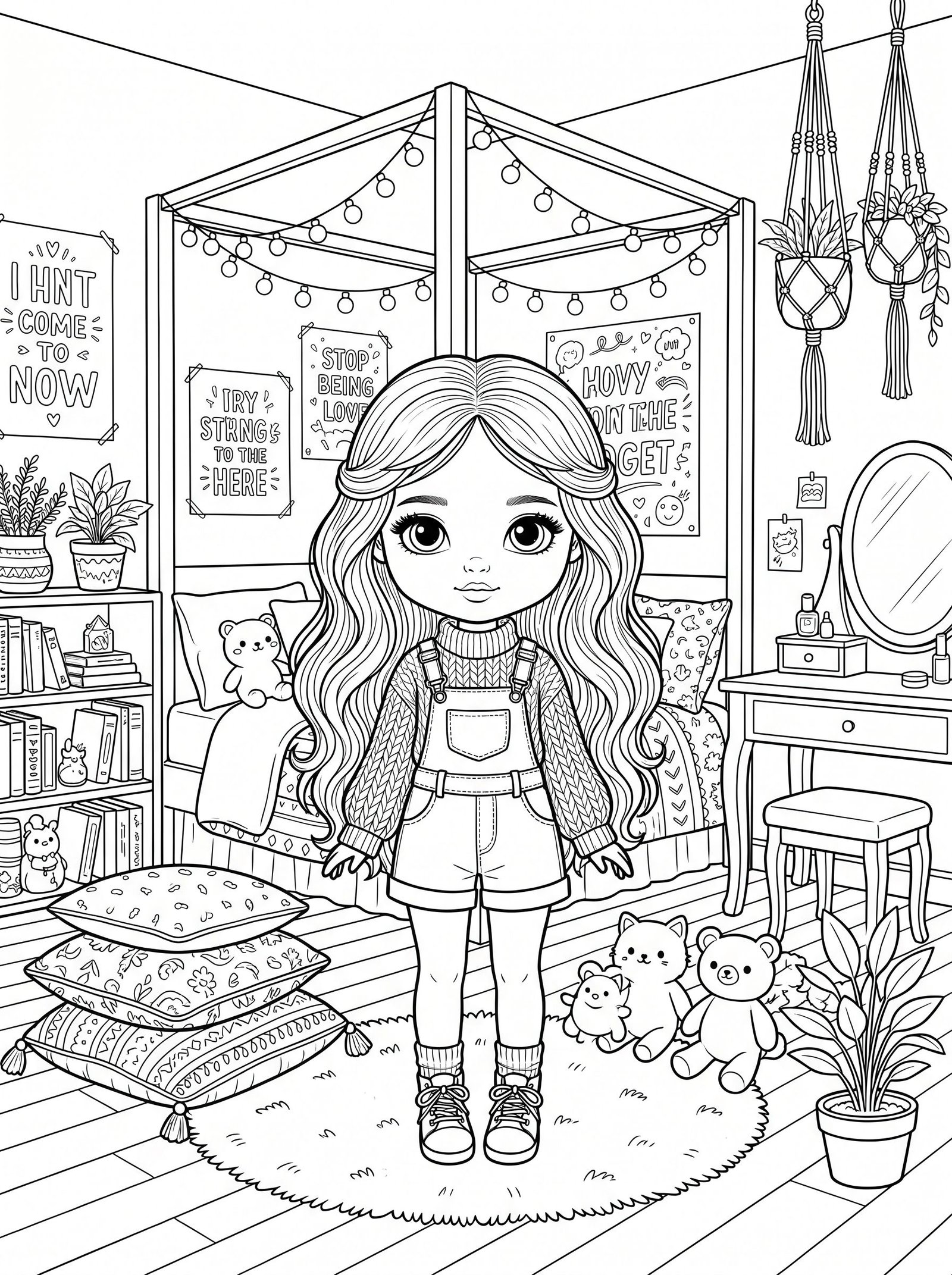 Aesthetic American Doll Coloring